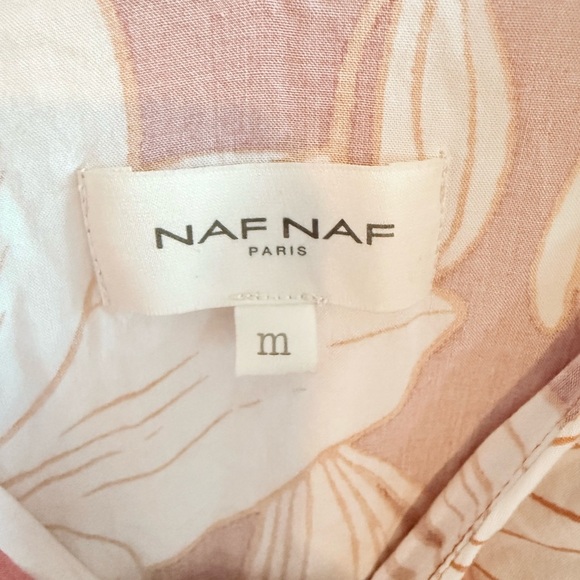 NAF NAF Pink and Cream Floral Dress, Size M - Picture 3 of 6